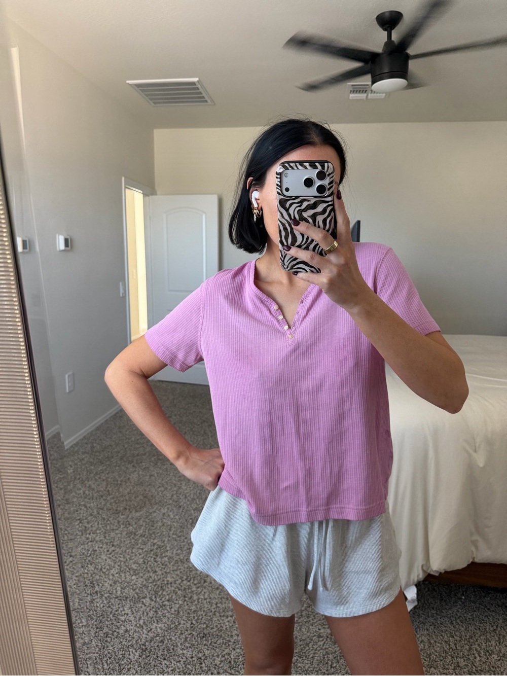 Pink ribbed vintage tee